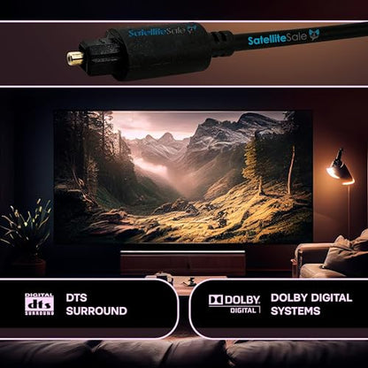 SatelliteSale Digital Toslink SPDIF Audio Optical Fiber Cable Universal Wire PVC Black Cord 3 feet - size: 3 Feet