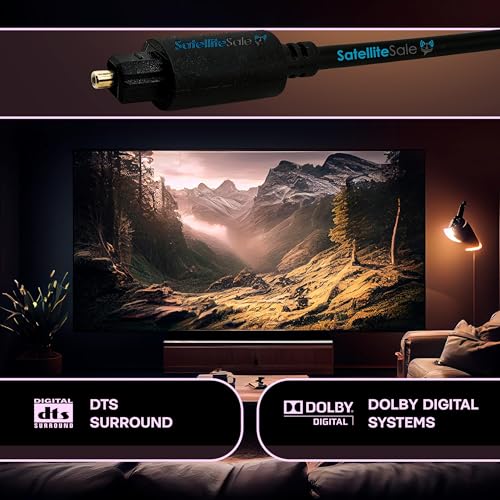 SatelliteSale Digital Toslink SPDIF Audio Optical Fiber Cable Universal Wire PVC Black Cord 6 feet - size: 6-feet