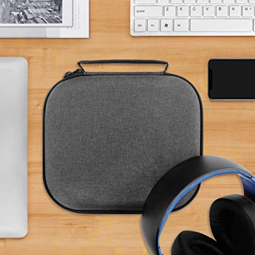 Geekria Shield Gaming Headset Case for Large Over-Ear Headphones, Replacement Hard Shell Travel Carrying Bag with Cable Storage, Compatible with AKG N700NC, K 240 (Dark Grey)