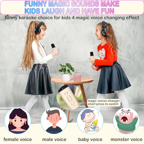 Mini Karaoke Machine for Kids & Adult, 4-12 Years Old Girls Christmas Birthday Gift, Karaoke Toys Gifts for Girls Ages 4, 5, 6, 7, 8, 9, 10, 12 +Year Old Birthday Party Beige - color: Beige