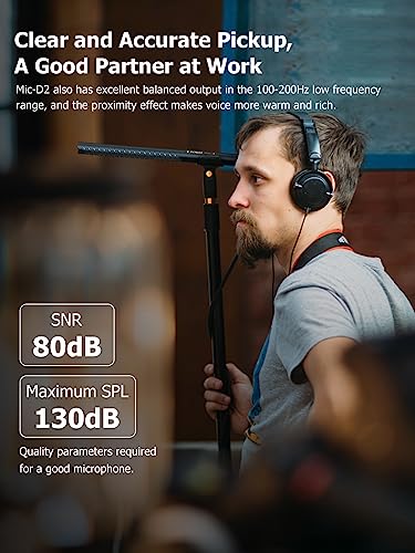 SYNCO Shotgun Microphone D2 Hyper Cardioid XLR Condenser Mic | Rode Shotgun Mic, Directional Condenser Audio Recording Pickup, for DSLR Cameras, Film Interview, ENG/EFP Video Creators