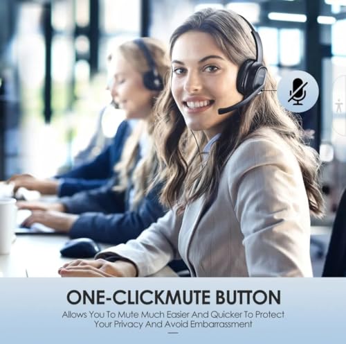 Sindoo JH-101 On-Ear Trucker Bluetooth Headset (AI Noise Cancelling) Microphone, Lightweight,Wireless Headset for Work PC/Computer/Laptop/Work from Home/Office/Call Center/Teams/Zoom/Truckr