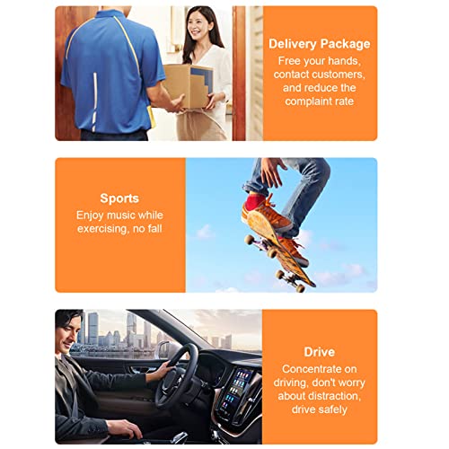 PUSOKEI Single Ear Bluetooth Earpiece, 270° Rotatable Handsfree Headset with Mic for Business Office Driving,Wear it Left or Right No Delay