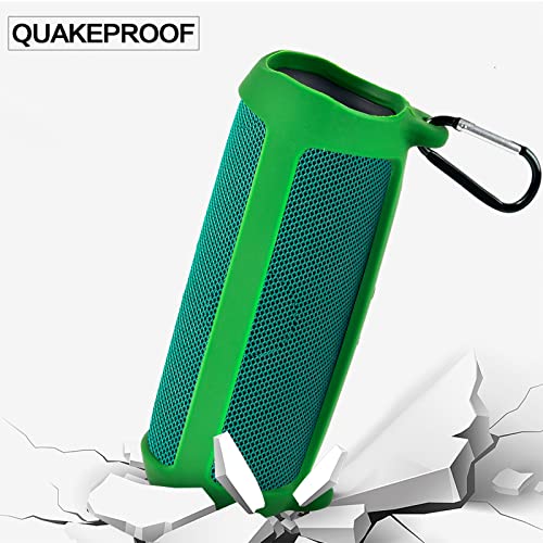 PAIYULE Silicone Case for FLIP 5 Portable Bluetooth Speaker, Green | Gel Soft Skin Cover, Rubber Case, Travel Carry Pouch with Strap (Speaker and Accessories not Included) - color: Green