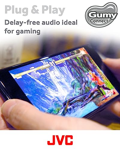 JVC Gumy Connect USB-C 유선 이어버드 헤드폰, 비디오 및 게임용 지연 없음, 내장 DAC는 소음을 줄이고 사운드 품질을 향상시킵니다. 직경 9.2mm 네오디뮴 드라이버 - HAFR9UCW (화이트) - color: 화이트., size: USB-C Jack