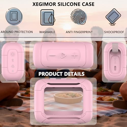 Silicone Cover and Hard Carrying Case for JBL Go 5 Bluetooth Speaker | Protective Cases for Go 5 Speaker Accessories, Scratch-Resistant and Drop-Proof Cover (Pink) - color: Pink