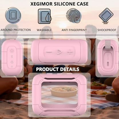 Silicone Cover and Hard Carrying Case for JBL Go 5 Bluetooth Speaker | Protective Cases for Go 5 Speaker Accessories, Scratch-Resistant and Drop-Proof Cover (Pink) - color: Pink