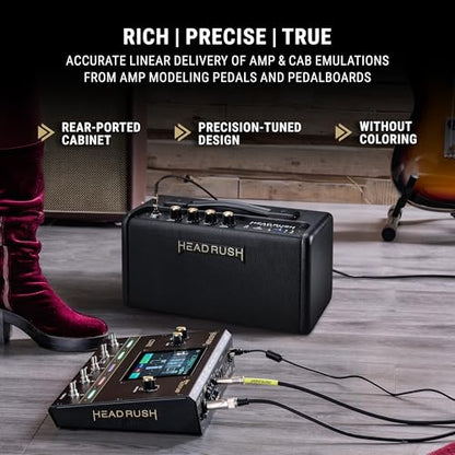 HeadRush FRFR-GO 30W Portable Electric Guitar Amplifier for Modellers | Portable Full-Range Flat-Response Speaker with Bluetooth, Rechargeable Battery for Multi-FX and Amp Modeling Pedals - size: 3-inch