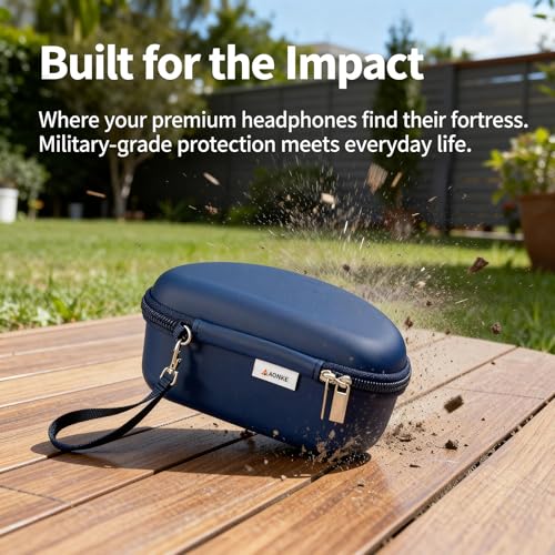 Hard Travel Case Compatible with Beats Solo 4, Studio Pro, Solo 3, Studio 3, Solo 2,Over Ear Headphone Case with Storage Cable Bag Strap (Blue) - color: Blue