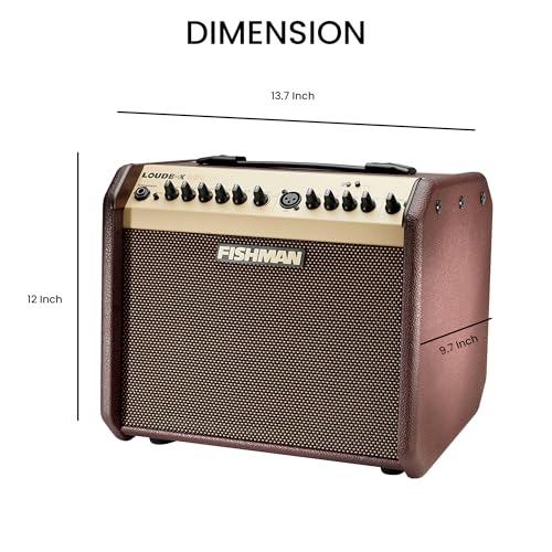 Fishman Loudbox Mini 60-Watt Acoustic Guitar Combo Amplifier Bundle with Gearlux XLR Cable, Instrument Cable, and Austin Bazaar Polishing Cloth - size: Mini 60W