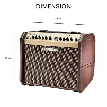 Fishman Loudbox Mini 60-Watt Acoustic Guitar Combo Amplifier Bundle with Gearlux XLR Cable, Instrument Cable, and Austin Bazaar Polishing Cloth - size: Mini 60W
