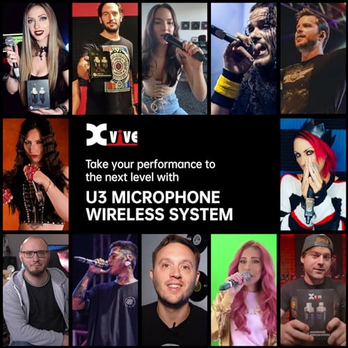 Xvive U3 Wireless Microphone System 2.4GHz Wireless XLR Transmitter and Receiver for Dynamic Microphone, Audio Mixer, PA System (U3 Dynamic) - style: U3 DYNAMIC