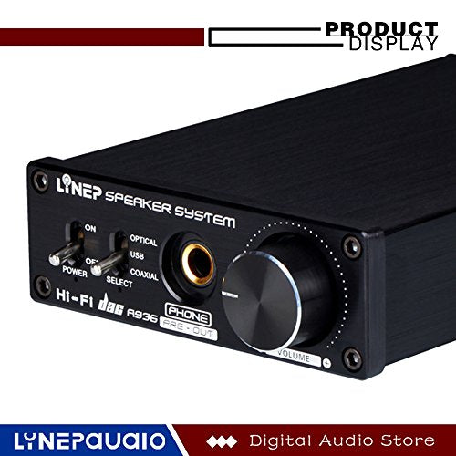 UBS Sound Card Digital Decoder DAC Fiber Coaxial Decoding Headphone Output High Impedance Headphone Signal Amplifier Computer Independent External Sound Card Black