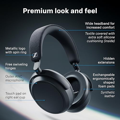 Sennheiser M4AEBT Momentum 4 Wireless Headphones - Black - color: Black