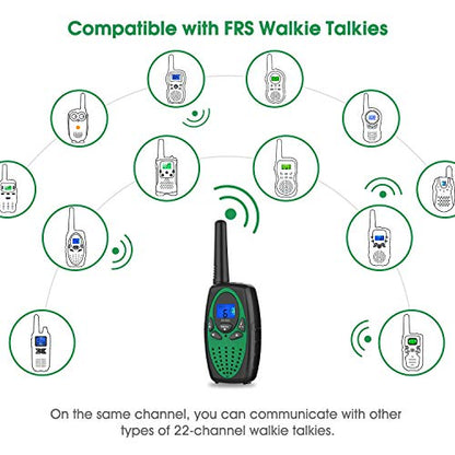 Topsung Walkie Talkies Long Range, M880 FRS Two Way Radio for Adults with Mic LCD Screen/Resistance Wakie-Talkies with Noise Cancelling for Men Women Outdoor Adventures Cruise Ship (Blue and Green) - color: Blue Green