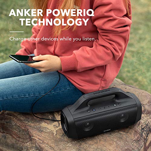 Soundcore Anker Motion Boom, Portable Bluetooth Speaker, IPX7, BassUp | 24H Playtime, App, Built-in Handle, Outdoor Speaker for Camping, Pool, Beach, Backyard