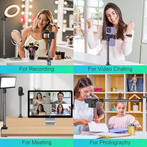 Ailight Adjustable Desk Camera Mount & Webcam Stand 10.8"-31.1" | 1/4" Screw, C-Clamp Base, Overhead Tripod, Compatible with DSLR Logitech Obsbot insta360 Anker and Others - size: TS6001