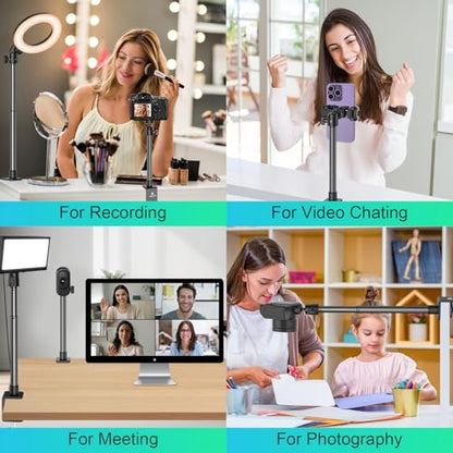 Ailight Adjustable Desk Camera Mount & Webcam Stand 10.8"-31.1" | 1/4" Screw, C-Clamp Base, Overhead Tripod, Compatible with DSLR Logitech Obsbot insta360 Anker and Others - size: TS6001