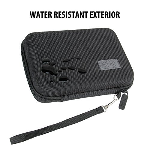 USA Gear Travel Electronics Organizer - Water Resistant Zipper Case, Hard Shell Exterior - 6.5 Inch Case Fits Chargers, Cables, Batteries, Earphones, Cords, Batteries, Power Bank & more - Black
