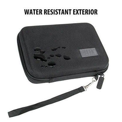 USA Gear Travel Electronics Organizer - Water Resistant Zipper Case, Hard Shell Exterior - 6.5 Inch Case Fits Chargers, Cables, Batteries, Earphones, Cords, Batteries, Power Bank & more - Black