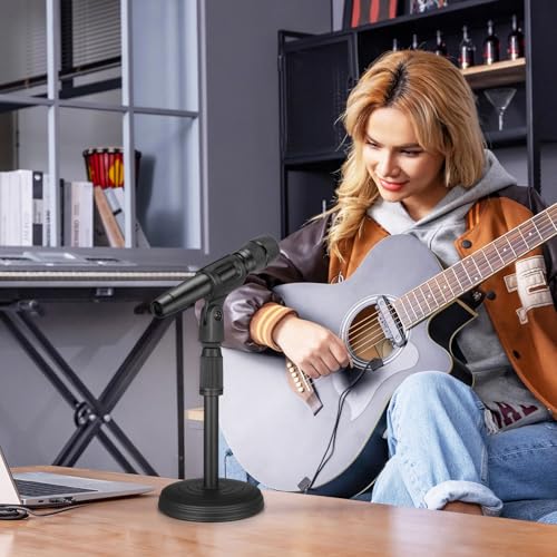 KESYOO Adjustable Desktop Microphone Stand with Sturdy and Compact Plastic Base Clip Suitable for Music Recording and Professional Use on Tables and Studios