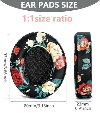 Replacement Ear Pads Compatible with Beats Studio 3 Wireless Black Flower - color: Black Flower
