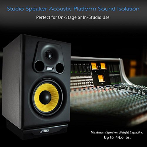 Pyle Speaker Isolation Pads - 7.5 x 9.1 x 2.3 inches - Acoustic Noise Isolation Platform - Foam Riser Recoil Stabilizer with Rubber Base for Studio Monitor, Subwoofer, Loudspeaker - PSIO4 - size: 7.5" x 9.1" (Single)