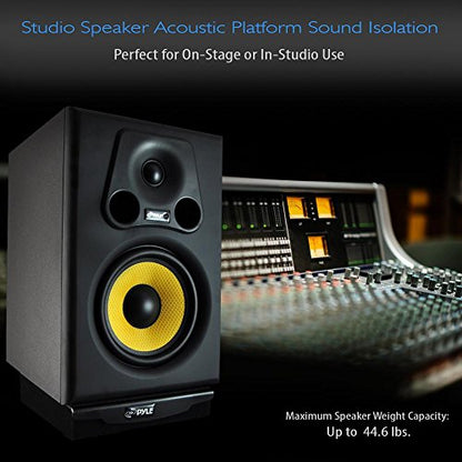 Pyle Speaker Isolation Pads - 7.5 x 9.1 x 2.3 inches - Acoustic Noise Isolation Platform - Foam Riser Recoil Stabilizer with Rubber Base for Studio Monitor, Subwoofer, Loudspeaker - PSIO4 - size: 7.5" x 9.1" (Single)