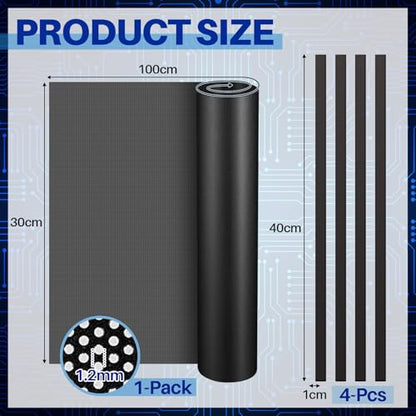Woanger 1 Pcs 1000 x 300 mm DIY PC Case Dust Filter 1.2 mm High Airflow Hole PC Fan Mesh Filter Air Vent Covers PVC Dustproof Cover with 4 Magnetic Strip for Computer Chassis Speaker and More, Black