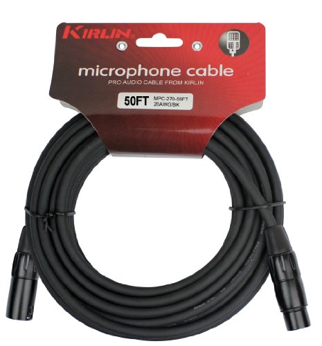 Kirlin Cable MPC-270-50/BK - 50 feet - XLR to XLR Microphone Cable Black PVC Jacket | PVC Jacket - size: 50 feet