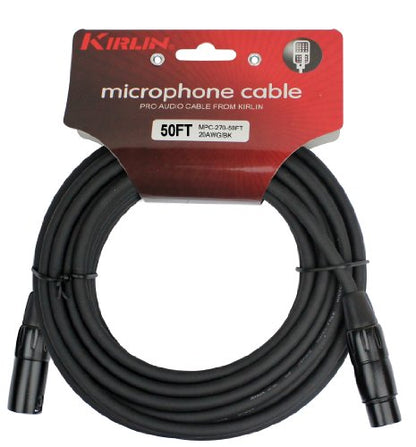 Kirlin Cable MPC-270-50/BK - 50 feet - XLR to XLR Microphone Cable Black PVC Jacket | PVC Jacket - size: 50 feet