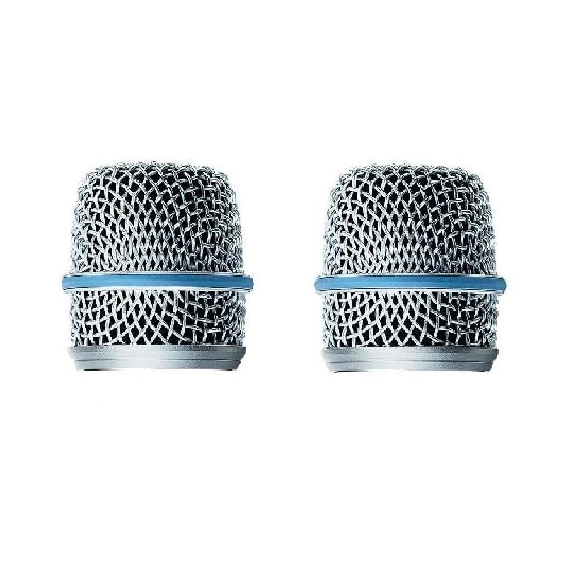 Microphone Mesh Grill Metal Windscreen with Black Interior Foam Filter for Beta 56A (2 PCS)