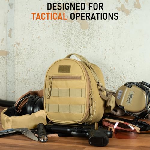 ACE Schakal Tactical Ear Muff Bag for Range & Gear - Beige - color: Beige