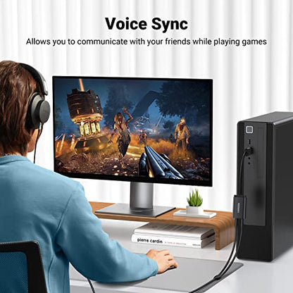 UGREEN USB to Audio Jack Sound Card Adapter with TRS 3.5mm Headphone & Mics | USB Sound Card Jack Adapter Compatible with Computer, PS5, PS4, USB Audio Stereo Adapter External Sound Card