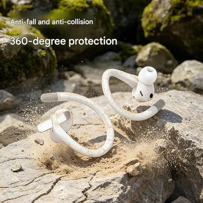 1Pair Silicone Ear Hooks for Buds/Buds 4 Earphone Ear Hook Secures Fit & Antislip Design for Sports and Travel - color: White