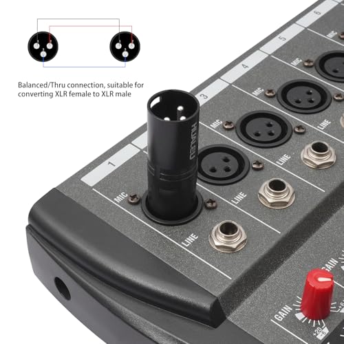 3Pin XLR Male to Male Adapter, Mic,Amplifier, Mixer XLR 3-Pin Microphone Cable Connectors Adapter-2Pack - color: XLR Male to Male