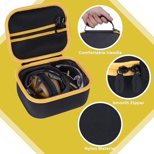 Storage Case Compatible with Walker's Razor Slim Shooting Hearing Protection Electronic Earmuffs - color: Black + Yellow