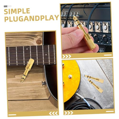 4pcs Gold Plated Audio Adapter 6.5mm Male to 3.5mm Female Headphone Jack Converter for Microphone and Guitar Stereo Adapter for Headphones and Audio Devices