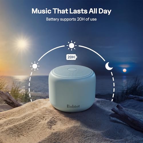 Bobtot Portable Bluetooth Speakers with Strap Easy to Carry Mini Speaker | Wireless IPX5 Waterproof with Loud Stereo Sound, 20 Hours Playtime, Rechargeable Battery, Built-In Microphone, Green - color: Green