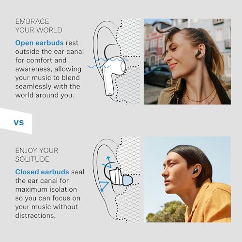 Sennheiser ACCENTUM Open Wireless Earbuds, Open Ear Buds Design, Dynamic Sound & Bluetooth 5.3, IPX4 Splash Protection, 28 Hours Battery Life, USB-C Charging Case, Music, Phone Calls, Travel, Cream - color: Cream, size: Small