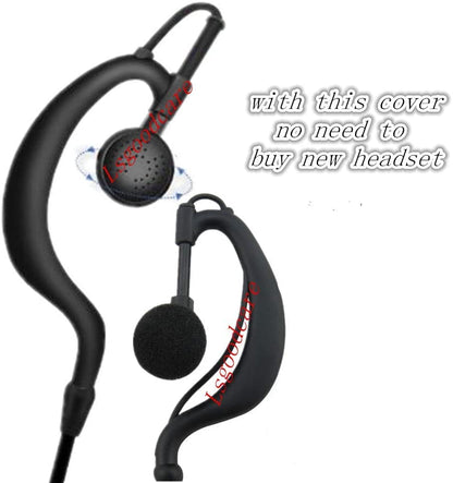 Lsgoodcare 100 Pack Replacement Ear Foam for 18mm Earpiece Headphone Two Way Radio Walkie Talkie Headset - color: black100p