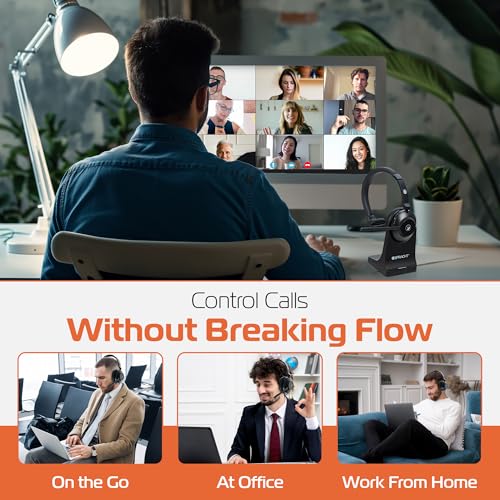 Spracht Blues Combo BT/USB Wireless Headphones for Working Professionals, Comfortable PC Headset, 40 Hour Battery Life, USB and Bluetooth Headset with Noise Cancelling Microphone for Work (Single Ear) - style: Single Ear