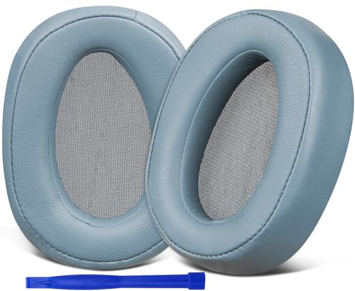 SOULWIT Replacement Earpads for Sony h.Ear on MDR-100A (MDR100A), MDR-100AAP (MDR100AAP), MDR-H600A (MDRH600A) Headphones, Ear Pads Cushions with Noise Isolation Memory Foam (Blue) - color: Blue
