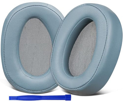 SOULWIT Replacement Earpads for Sony h.Ear on MDR-100A (MDR100A), MDR-100AAP (MDR100AAP), MDR-H600A (MDRH600A) Headphones, Ear Pads Cushions with Noise Isolation Memory Foam (Blue) - color: Blue