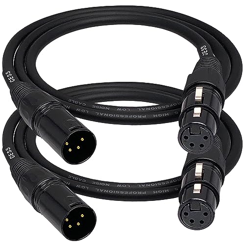 CNCESS 4-Pin XLR Male to Female Balanced Extension Cable, 3 ft, 2-Pack - size: 3 Feet, 2-Pack