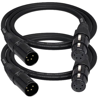 CNCESS 4-Pin XLR Male to Female Balanced Extension Cable, 3 ft, 2-Pack - size: 3 Feet, 2-Pack