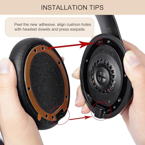 Ear Pads Replacement for Beats Studio Pro Wireless Earpad Cushion | Protein Leather Strong Adhesive (Black) - color: Black