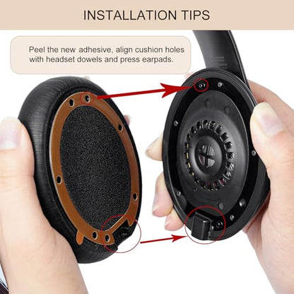 Ear Pads Replacement for Beats Studio Pro Wireless Earpad Cushion | Protein Leather Strong Adhesive (Black) - color: Black