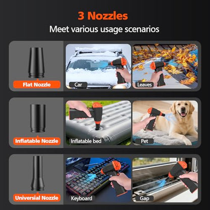 15-in-1 Electric Compressed Air Duster, 110000RPM Cordless Portable Air Blower Mini Powerful Jet Dry Blower 4 Adjustable Speeds Levels Rechargeable for Keyboard, PC, Car, Camera