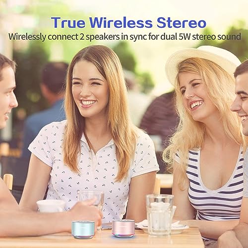 LENRUE Portable Bluetooth Speakers,Wireless Speaker with Clear Sound, Long Playtime, Small Mini Metal Speaker,Christmas Birthday Gifts for Men, Women,Kids(Sky-Blue) - color: Skyblue